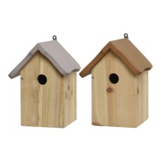 *ult.unidades*casita para pajaros. fabricada con madera. colores surtidos 16,5x13x21,5cm