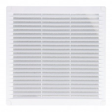 Rejilla ventilación cuadrada con tapones y mosquitera 100x100x7mm abs blanca