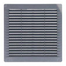 Rejilla ventilación cuadrada con tapones y mosquitera 100x100x7mm abs gris