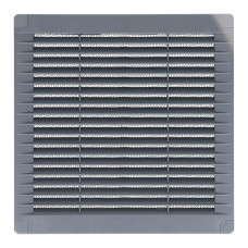 Rejilla ventilación cuadrada con tapones y mosquitera 150x150x7mm abs gris