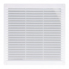 Rejilla ventilación cuadrada con tapones y mosquitera 250x250x7mm abs blanca