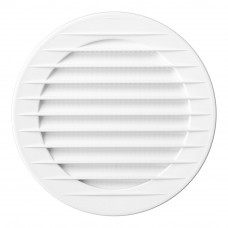 Rejilla ventilación redonda empotrable con mosquitera ø120mm abs blanca