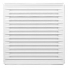 Rejilla ventilación cuadrada empotrable ajustable ø 80-150 con mosquitera 170x170x11,5mm abs blanca