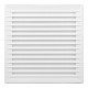 Rejilla ventilación cuadrada empotrable ajustable ø 80-150 con mosquitera 170x170x11,5mm abs blanca