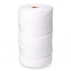 Cordón trenzado poliéster granete blanco, calibre 5 mm x 200 m