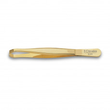 Pinza de depilar cangrejo dorada 9 cm